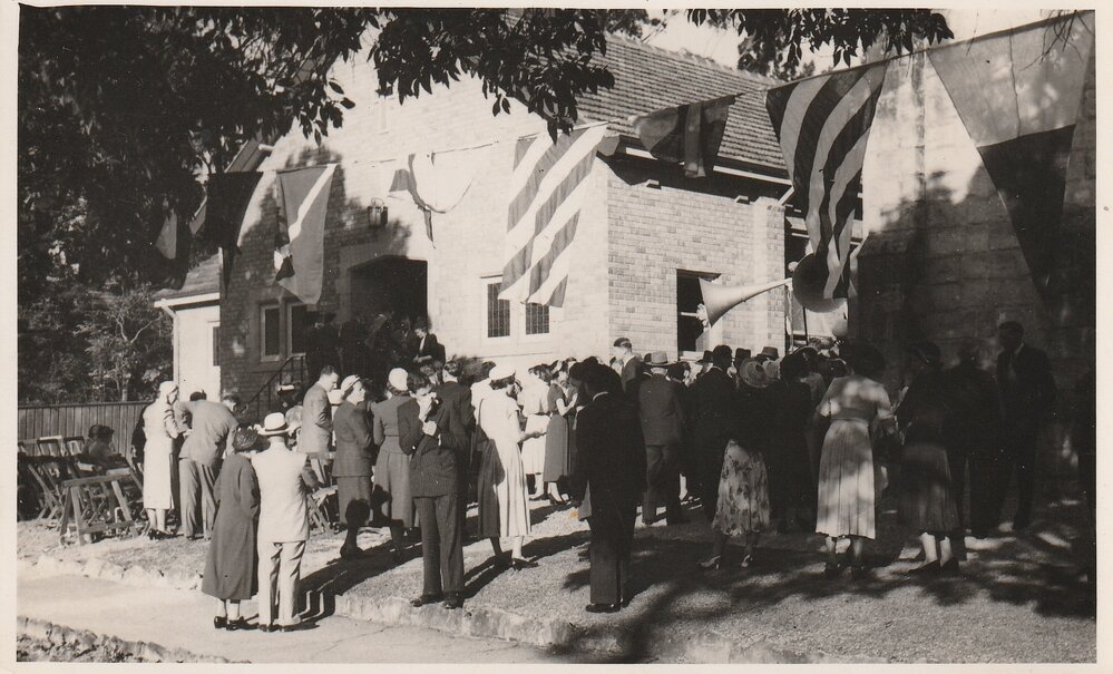 Gathering for afternoon tea after official opening Killara Congregational Hall