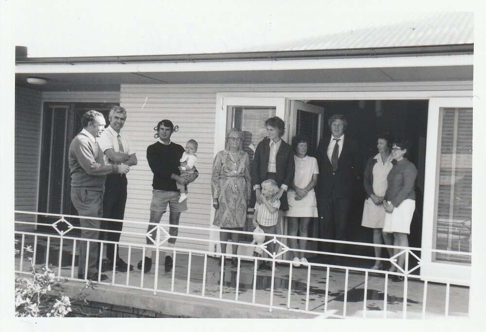 Far West Mission group at Presbyterian manse, May 1974