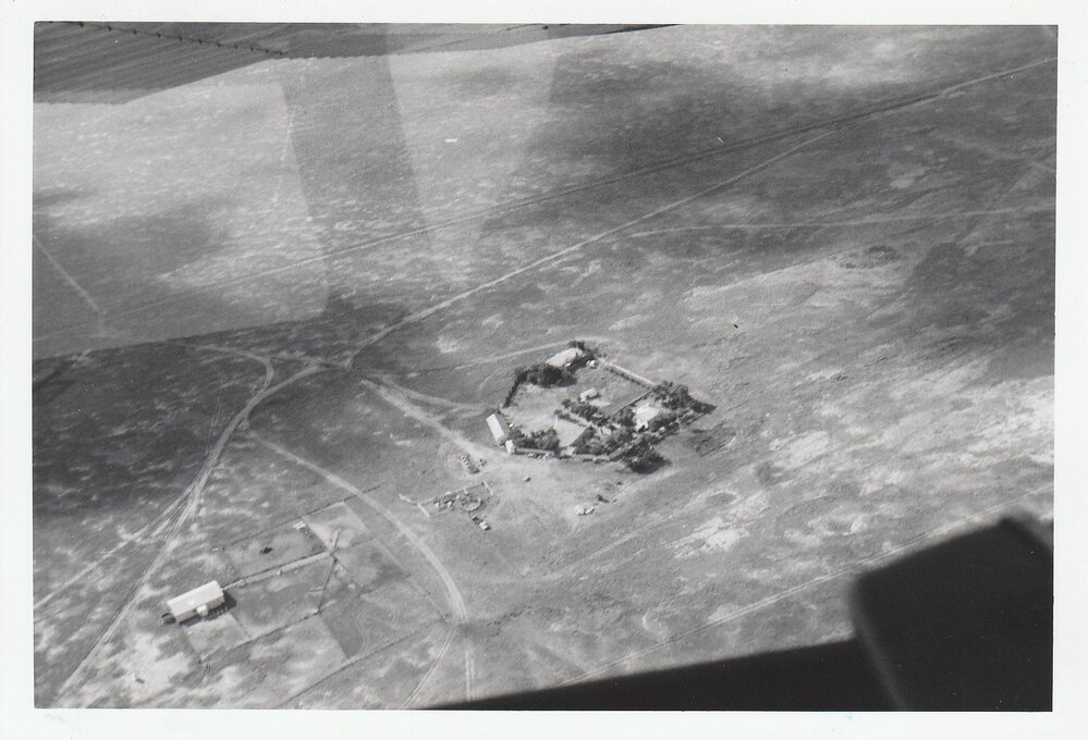 Far West Mission aerial photo of a typical property, taken from the church plane