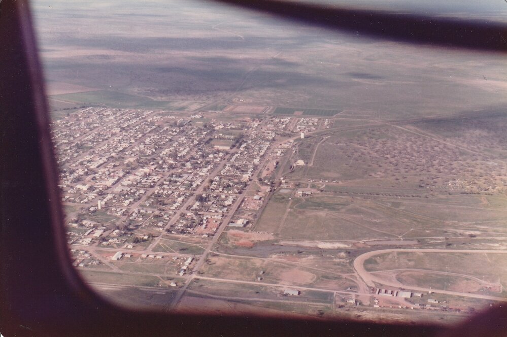 Far West Mission. Bourke township from 2000 feet, looking east