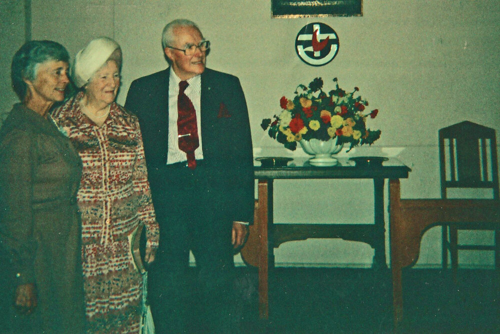 NSW Moderator Lilian Wells congratulates Ingates on 50 year ministry