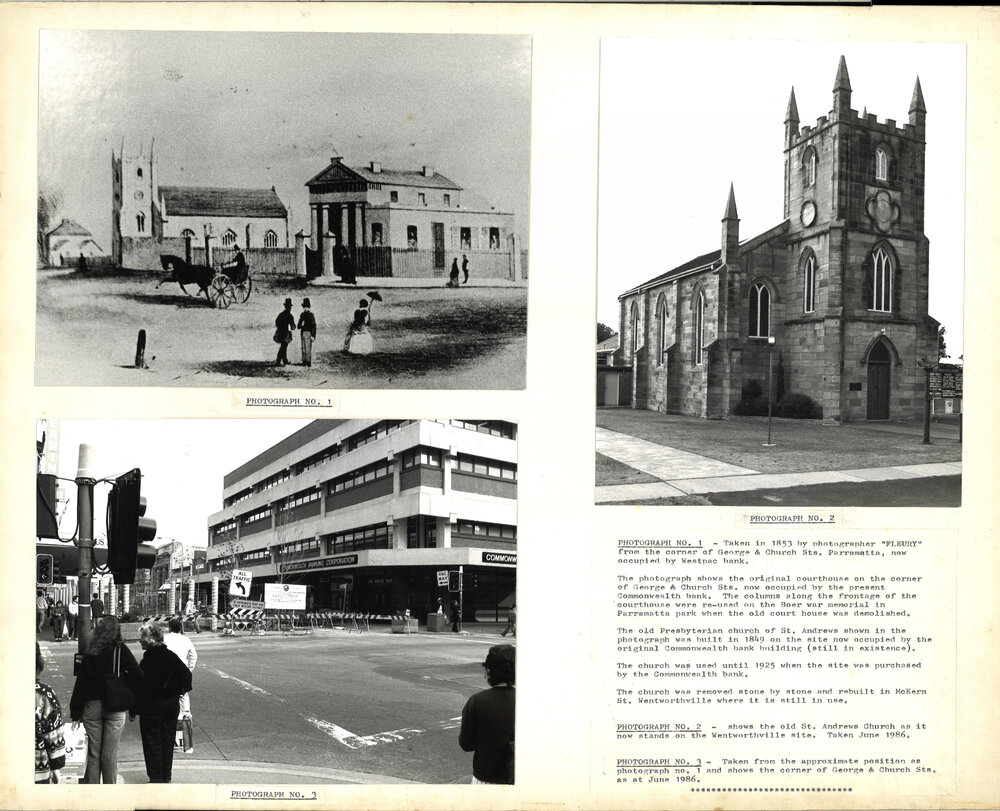 Historic Parramatta with original St Andrew's Presbyterian Church