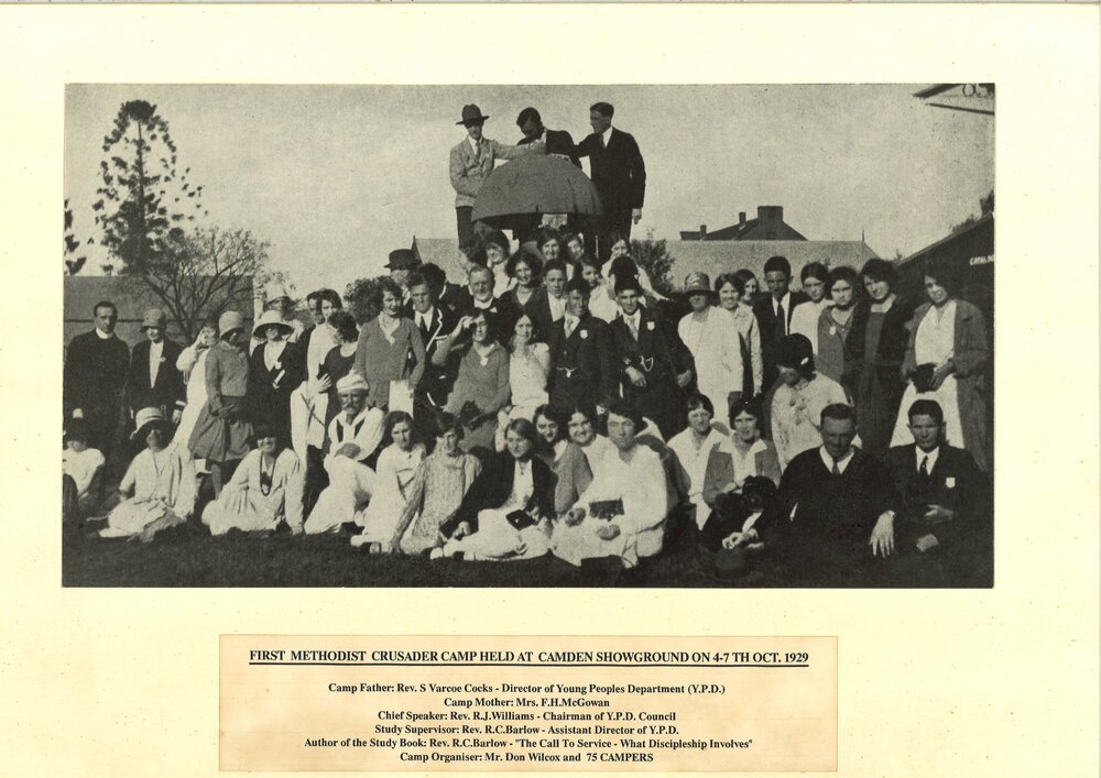 First Methodist Crusader Camp, Camden 1929