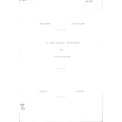 A Wesleyan witness in Blacktown, 1929-1979; golden jubilee.