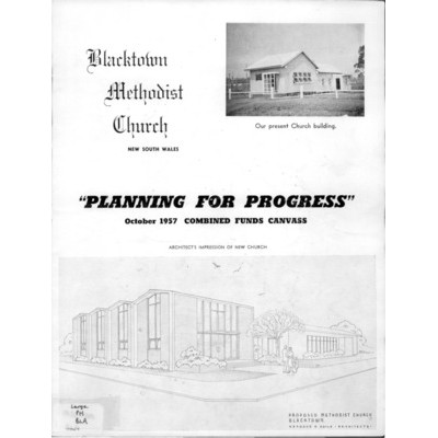 Blacktown Methodist Church, New South Wales: planning for progress October 1957.