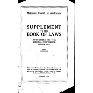Methodist Church of Australasia : Supplement to Laws.
