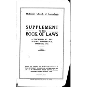 Methodist Church of Australasia : Supplement to Laws.