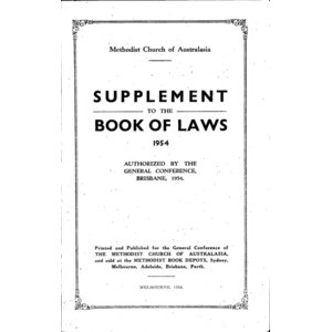 Methodist Church of Australasia : Supplement to Laws.