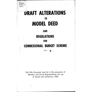 Methodist Church of Australiasia. Model Deed.