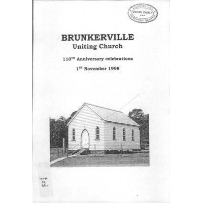 Brunkerville Uniting Church; 110th anniversary celebrations, 1st November 1998.