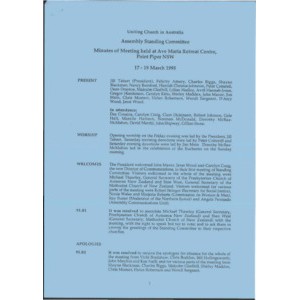 Assembly Standing Committee - Minutes - Mar 1995