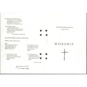 Assembly Standing Committee - Orders of Worship - Mar 1998