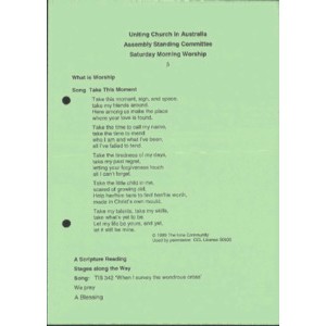 Assembly Standing Committee - Orders of Worship - 2002