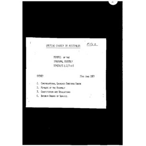 First Assembly - Schedules 1, 2, 3 & 6 to Minutes