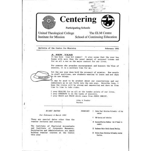 Centering: Bulletin of the Centre for Ministry