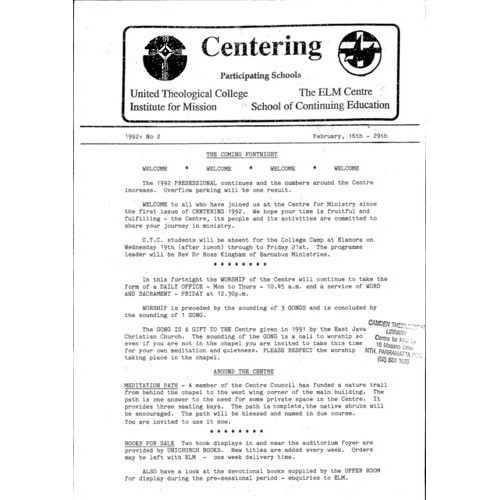 Centering: Bulletin of the Centre for Ministry