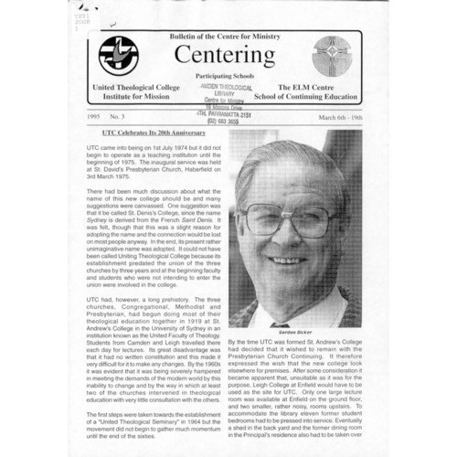 Centering: Bulletin of the Centre for Ministry