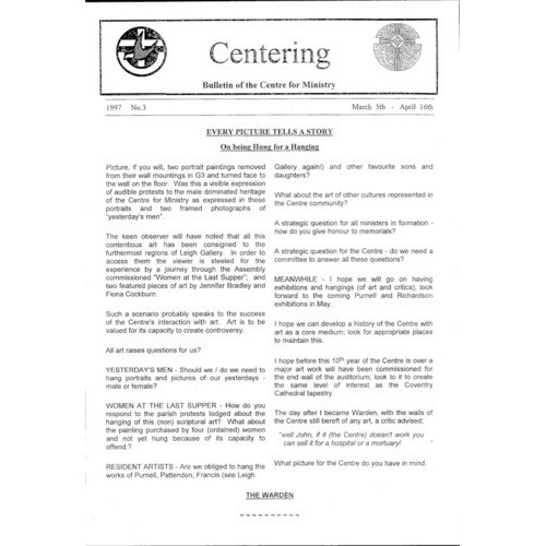 Centering: Bulletin of the Centre for Ministry