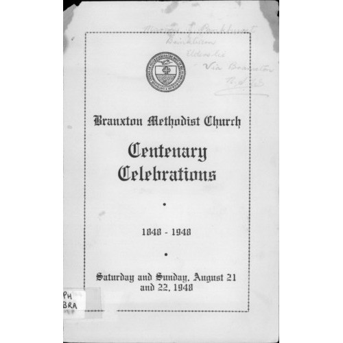 Branxton Methodist Church  Centenary Celebrations 1848-1948
