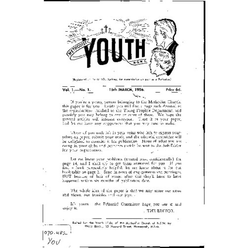 Methodist Youth Vol. 1 No. 1