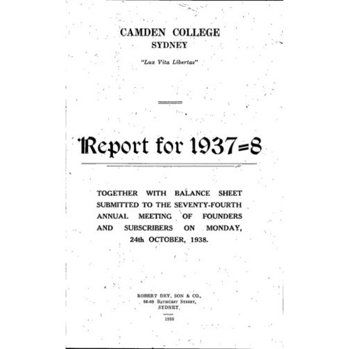Camden College Sydney. Annual Reports
