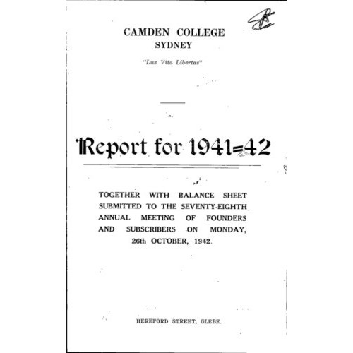 Camden College Sydney. Annual Reports