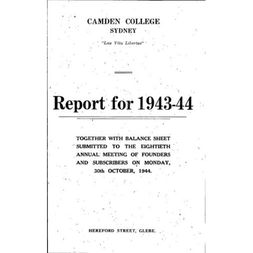 Camden College Sydney. Annual Reports