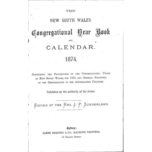 Congregational Union of N.S.W. Year Book