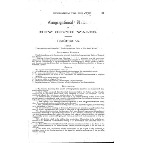 Congregational Union of N.S.W. Year Book