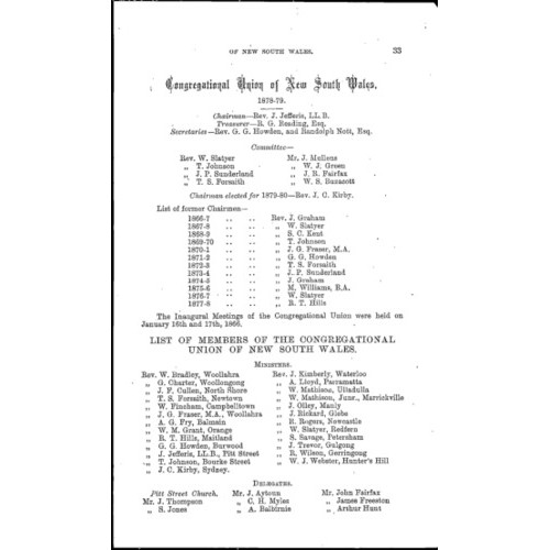 Congregational Union of N.S.W. Year Book