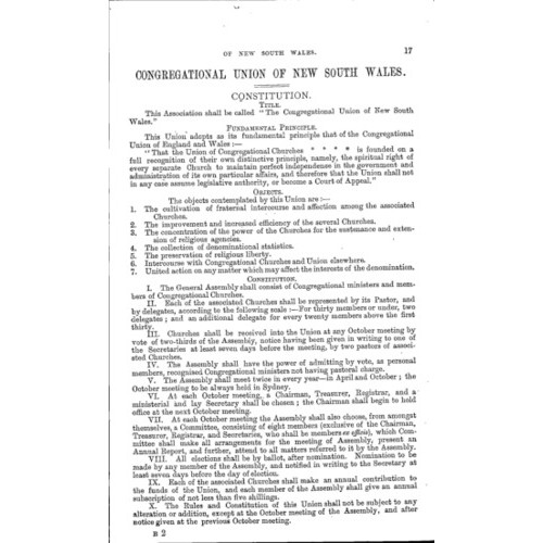 Congregational Union of N.S.W. Year Book