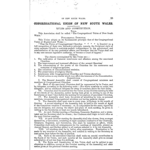 Congregational Union of N.S.W. Year Book