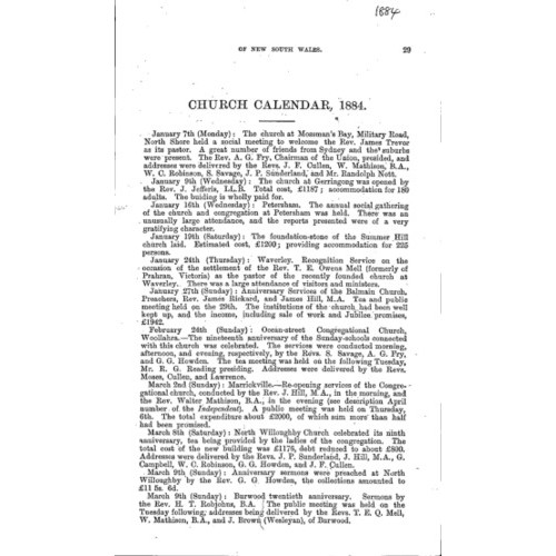 Congregational Union of N.S.W. Year Book