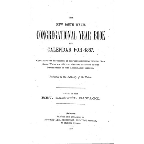 Congregational Union of N.S.W. Year Book