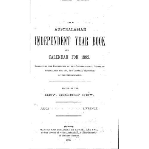 Congregational Union of N.S.W. Year Book