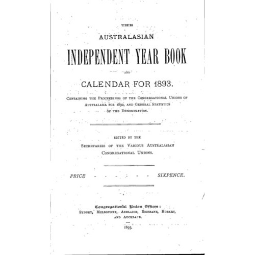 Congregational Union of N.S.W. Year Book
