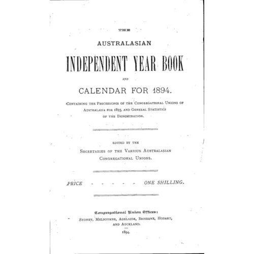 Congregational Union of N.S.W. Year Book