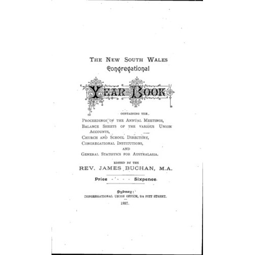 Congregational Union of N.S.W. Year Book