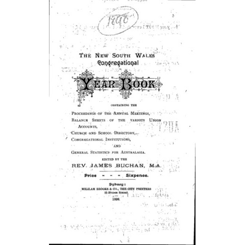 Congregational Union of N.S.W. Year Book