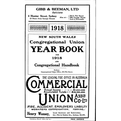 Congregational Union of N.S.W. Year Book