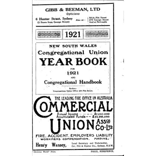 Congregational Union of N.S.W. Year Book