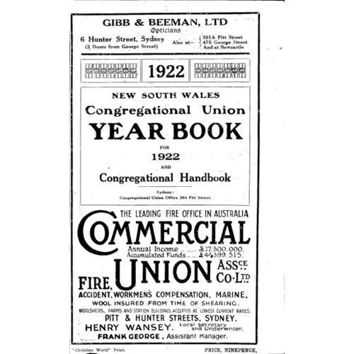 Congregational Union of N.S.W. Year Book