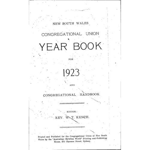 Congregational Union of N.S.W. Year Book
