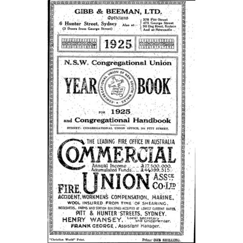 Congregational Union of N.S.W. Year Book