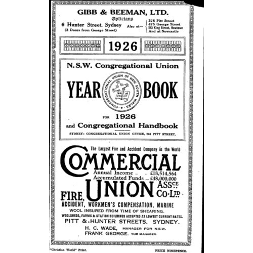 Congregational Union of N.S.W. Year Book