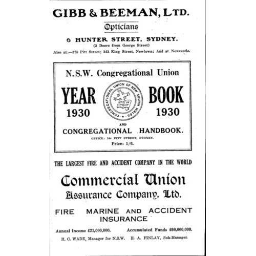 Congregational Union of N.S.W. Year Book