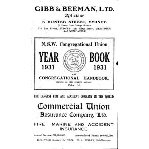 Congregational Union of N.S.W. Year Book