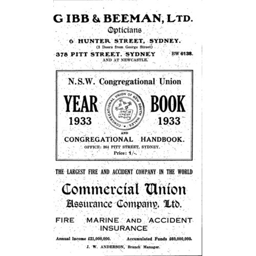 Congregational Union of N.S.W. Year Book