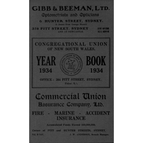 Congregational Union of N.S.W. Year Book
