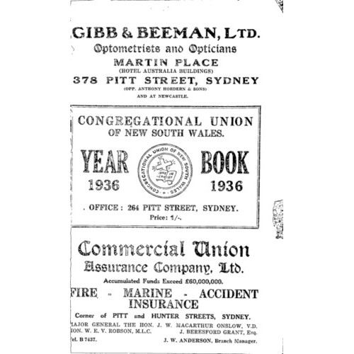 Congregational Union of N.S.W. Year Book